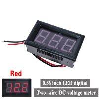 เครื่องตรวจจับเครื่องวัดแรงดันไฟฟ้าแบบดิจิตอล LED ขนาดเล็ก0.56 DC 4.5-30V 12V 24V แรงดันไฟฟ้าหน้าจอเครื่องวัดระยะแผงโวลต์สำหรับรถมอเตอร์ไซค์รถยนต์