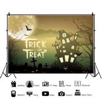 【CW】 Laeacco Trick or Treat Cartoon Dark Night Poster Backdrops Child Baby Photography Photo Background