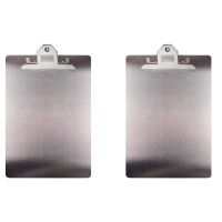 2X File Folder Metal Clipboard A4 Stainless Steel Clip Board Organizer Binder Board Menu Splint for Office School Teach