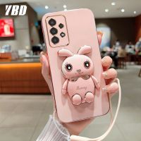 YBDเคสกระต่ายน่ารักสำหรับ Samsung A13 A04S A24 A32 A52 A72 4G A22 A23 A32 A33 A52 A53 A72 A73 A74 5G ที่ยึดภาพการ์ตูนเคสโทรศัพท์แบบสามมิติเคสซิลิโคนแบบนิ่มฟรีสายคล้อง