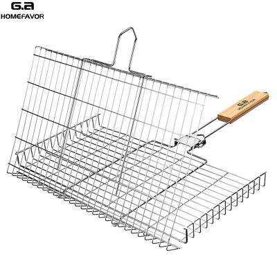 BBQ Grilling Basket 304 Stainless Steel Rustproof Portable Barbecue Tool Outdoor Grill Accessories For Steak Chops Vegetable