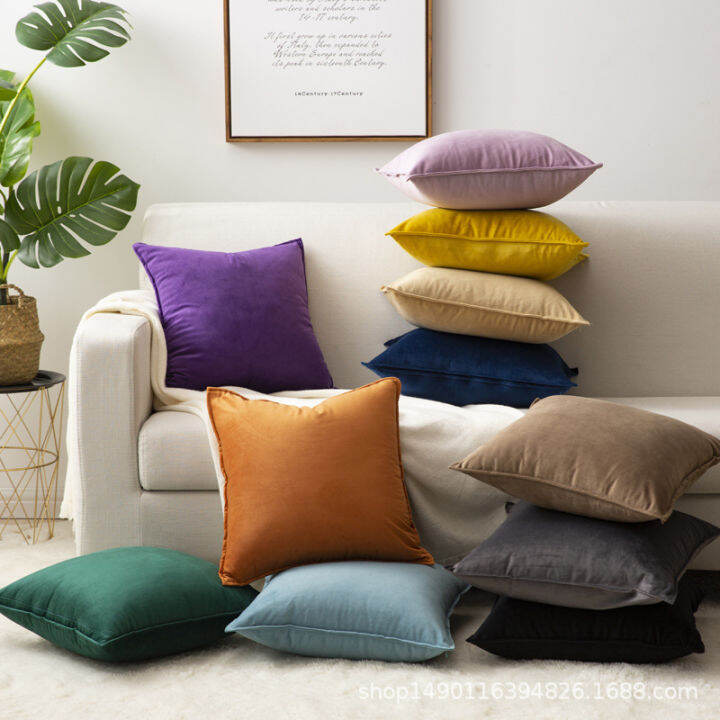50x50cm Solid Velvet Sofa Pillowcase Office Nap Pillow Case Lazada PH
