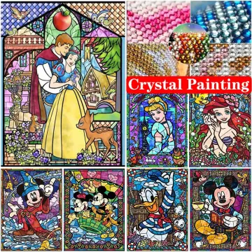 Diamond Painting Cross Stitch Beauty and Beast in Castle Round Rhinestone  Mosaic Picture 5D Diamond Embroidery 
