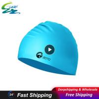 Swimming Equipment Unique Size Quick Drying Monochrome Silicone Swim Cap Flexible Portable Long Hair Waterproof Swimming Cap Swim Caps