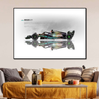 2023 W14 Lewis Hamilton โปสเตอร์รถ,ภาพวาดผ้าใบพิมพ์,ตกแต่งบ้าน Wall Art,ตกแต่งภาพที่สมบูรณ์แบบสำหรับห้องนั่งเล่น