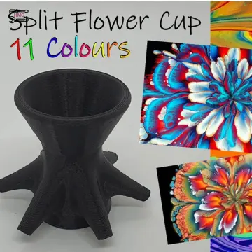 6 Pieces Flower Pour Cup Acrylic Pouring Flower Strainers Pour Painting  Supplies Strainer For Diy P