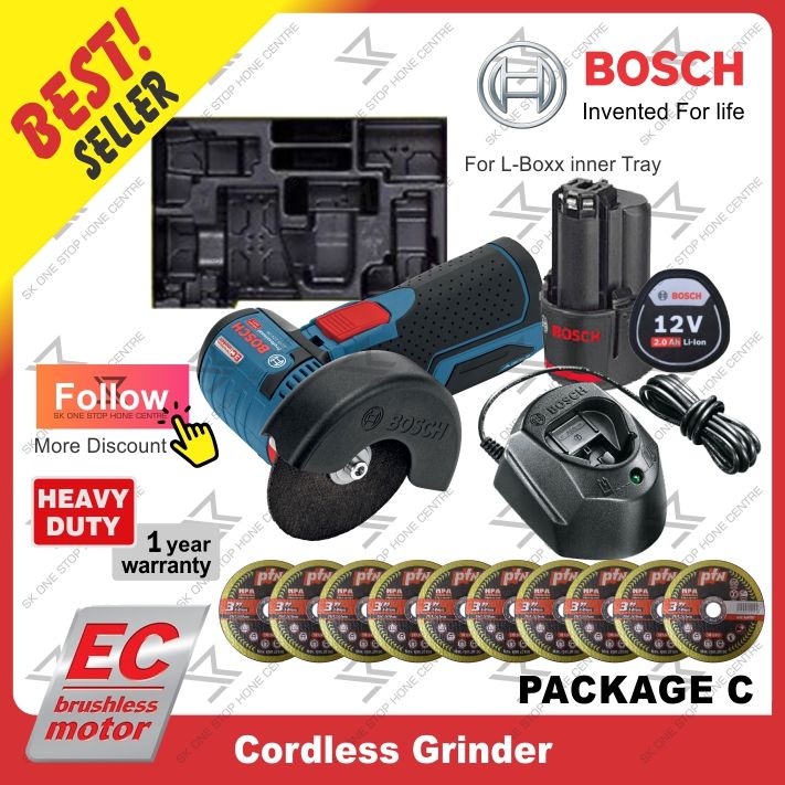 Bosch Angle Grinder Gws 10.8 V EC Drill Solo in L-Boxx Solo without Battery  Charger