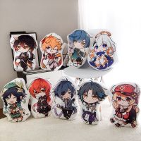 45Cm Genshin Impact Cartoons Anime Game Peripheral Sofa Cushion Pillow Diluc Venti Klee Zhongli Stuffed Plush Cute Cartoon Toys