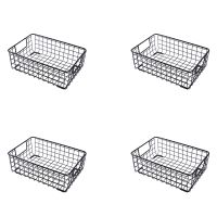 Creative Metal Wire Storage Basket with Handle Wrought Iron Sundries Container Kitchen