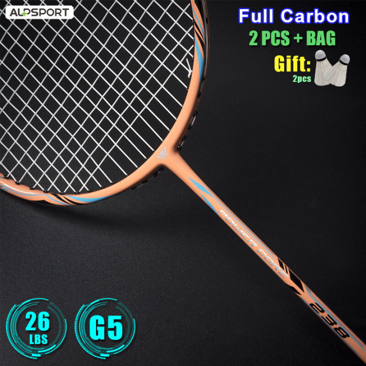 alp-free-shipping-rpg-4u-85g-g4-2pcs-full-carbon-fiber-26-30lbs-strung-badminton-rackets-with-free-string-grip-and-bag