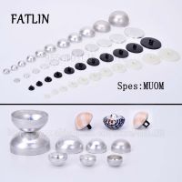 100sets Mushroom Fabric Covered Cloth Button 16L-44L Plastic Back Aluminium flat Back for Earring/Hair DIY Accessories Clothes Haberdashery