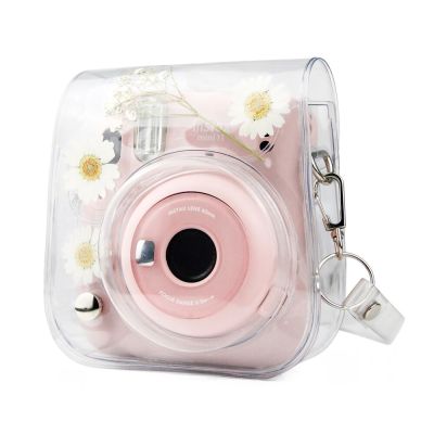 สำหรับฟูจิฟูจิฟิล์ม Instax Mini 11/9/8ดอกไม้แห้งใสฝาครอบกระเป๋าใส่ของกล้องพีวีซีตัวป้องกันกระเป๋า