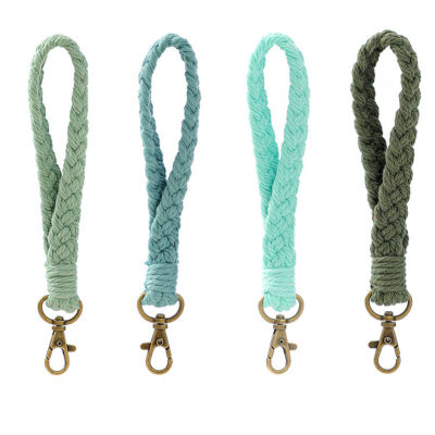 Trendy Keychain Designs. Unique Key Holders Woven Pendant Bracelets Braided Key Rings Cotton Cord Keychains