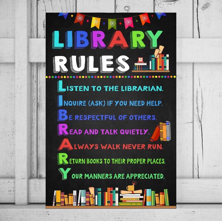 Library Rules Poster Library Rules Reading Posters For Library Library ...