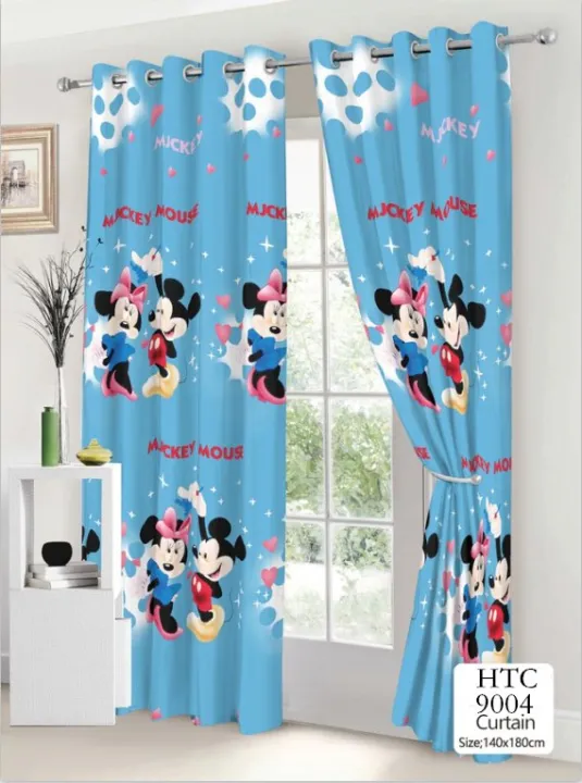 Mickey Minnie Room decor Cartoon Curtains for Window Door Bedroom Cartoon  Curtain 130cm X200cm 1PCS | Lazada PH