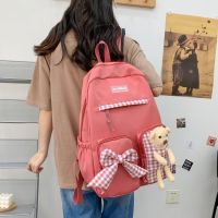 Bear Men S Women S Backpacks Japanese College Style Large-Capacity Schoolbag Female Simple College Student Middle School Student Backpack