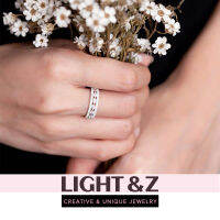 LIGHT &amp; Z เกาหลีออกแบบอารมณ์แฟชั่นที่ไม่ซ้ำกัน18K วงกลมเคลือบทองเต็มเพชรม้าตาแหวนเพทายหญิงเครื่องประดับระดับไฮเอนด์ของขวัญ