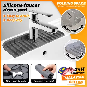 Kitchen Sink Splash Guard with Drain Plug - Silicone Rubber Faucet