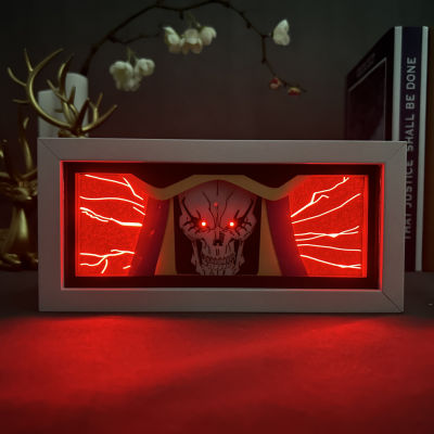 Overlord Ainz Ooal Gown 3d Led Light กล่องสำหรับ Hoom Decor กระดาษตัดกล่องเงาวันเกิดของขวัญ Night โคมไฟอะนิเมะ Light Dropship