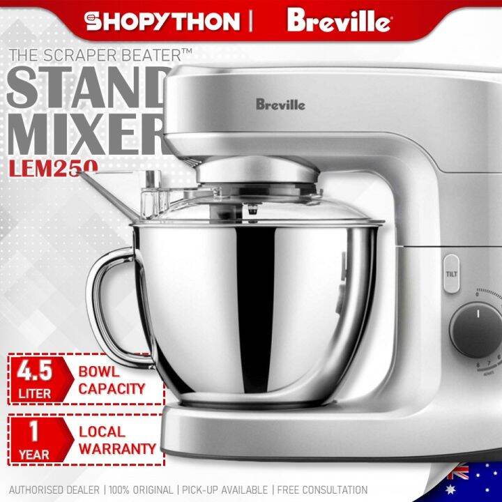 BREVILLE the Scraper Beater LEM250 (4.5L/700w) Stand Mixer 8 Speed