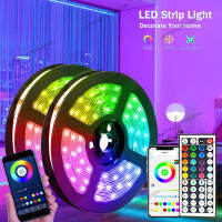 ไฟ LED Strip สำหรับห้องนอน LED Backlight Bluetooth Remote Neon Lights สี RGB5050 LED Tape ตกแต่งคริสต์มาส Luces LED...