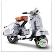 Đồ chơi lắp ráp xe Vespa mô hình xe máy cổ điển Gon Gin