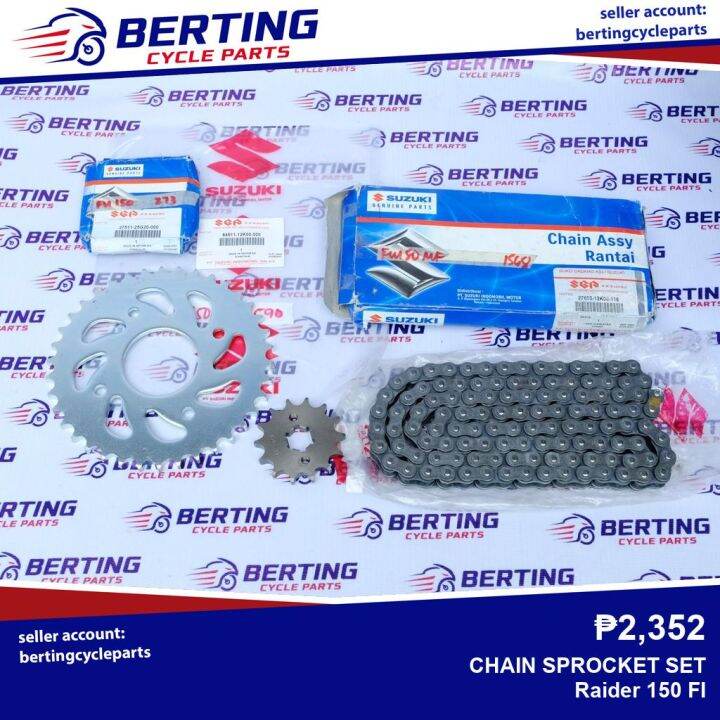 SGP CHAIN SPROCKET SET Suzuki Raider 150 FI Genuine 2760012K00116 2751125G20 6451112K00