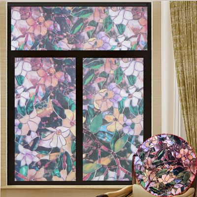 Colorful Matte Stained Window Glass Sticker Privacy Film Frosted Glue-free Self-adhesive Vinyl Shading Sticker for Home Office