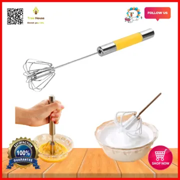 Trendy Stainless Steel Hand Pressure Rotating Semi-Automatic Mixer Coffee  Milk Mixing Eggbeater Handheld Kitchen Cooking Tool