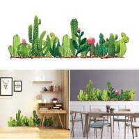 30*90cm Wall Stickers Cactus Green Plant Wall Sticker Home Self-Adhesive Decoration Paper K7L3