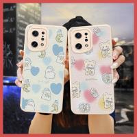 texture Mens and Womens Phone Case For OPPO Find X5 cartoon simple Cartoon lambskin advanced Silica gel youth taste