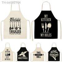 ✴❀ Letter Alphabet Kitchen Aprons for Women Cotton Linen Bibs Household Cleaning Pinafore Home Cooking Apron Man Kid Aprons Tablier