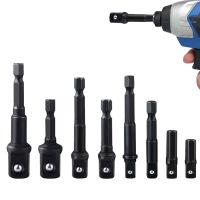 3pcs 1/4 3/8 1/2 Drill Bits Driver Adapter Hex Wrench Extension Socket Adapter Power Extension Bit Set for Impact Driver