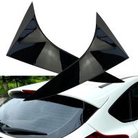 For Ford Focus Hatchback  Rear Window Spoiler Side Wing Cover 2014 2015 2016 2017 2018 Glossy Black ABS