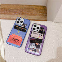 เคสโทรศัพท์เงินชุบโลหะด้วยไฟฟ้าแบรนด์ใหญ่สำหรับ IPhone 11 12 13 14 Pro Max ปลอกฝาหลัง Gucc Mickey Minnie เคสโทรศัพท์