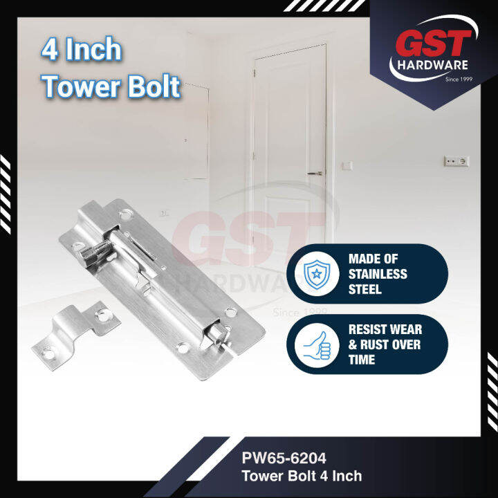 Prowess Stainless Steel Barrel Bolt Tower Bolt Door Latch Lock Toilet