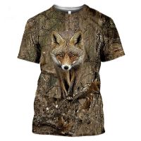 Summer Casual Mens T-Shirt Camouflage Hunting Animal Rabbit ,3D T-Shirt Fashion Street Womens Pullover Short Sleeve T-Shirt