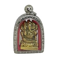 จี้พระพิฆเนศ ปางปัญจมุขคณปติ 5 เศียร กรอบลายสแตนเลส Lord Ganesha Amulet Pendant Stainless Case #11 Home Decor by Boss