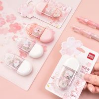 Cute Cherry Blossom 8m Correction Tape Pen Non-Refillable White Out for Students Office Supplies