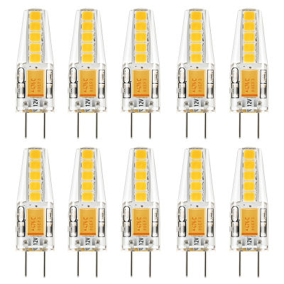 10pcs G4 LED Bulb 12V AC DC LED G4 Lamp 2W Natural White 4000K Light Bulb 10LED 2835SMD Replace 20W Halogen Dustproof Shockproof