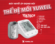 Máy đo huyết áp bắp tay giọng nói Yuwell YE670CR - pin sạc, BH 5 năm
