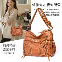 [COD] 2023 New Soft Leather Multi-compartment Shoulder Messenger Large Capacity Middle-aged Ladies Mother