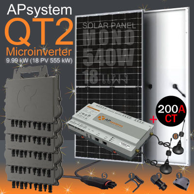APsystems OT2 Set 9.99kW (18 PV 555kW3-phase with Zero) มีกันย้อน 200A CT