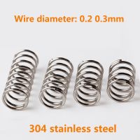 20PCS 0.2 0.3mm Stainless Steel Compression Spring 304 SUS Compressed Spring Wire Diameter 0.2 0.3mm Y-Type Rotor Return Spring