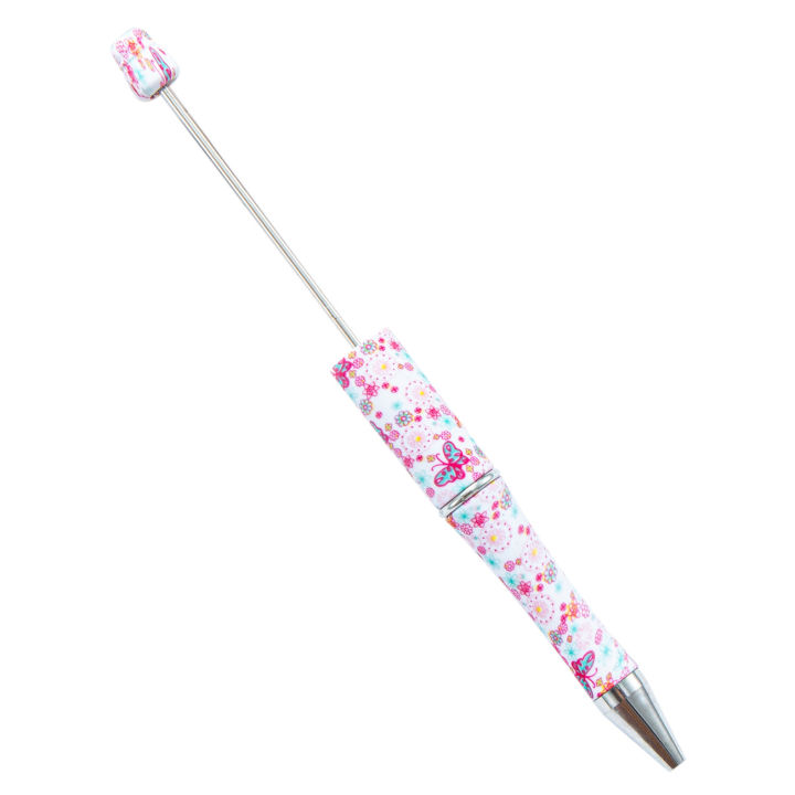 14ชิ้นกะโหลกสไตล์ปากกาพลาสติกลูกปัดปากกาขายส่งนักเรียนสร้างสรรค์แฮนด์เมด-diy-ปากกาลูกลื่นพิมพ์ดอกไม้ใหม่-beadable-ปากกาปากกาเพนน์