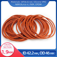 โอริง CS 1.9 มม. ID 42.2 มม. OD 46 มม. วัสดุพร้อมซิลิโคน VMQ NBR FKM EPDM ORing Seal Gaske-Lusjeh