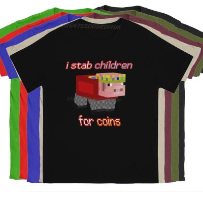 Fashion Stab Children for Coins Classic T-Shirts Men Summer Tops Cotton Technoblade Never Dies YouTuber Pig Emperor T-Shirts
