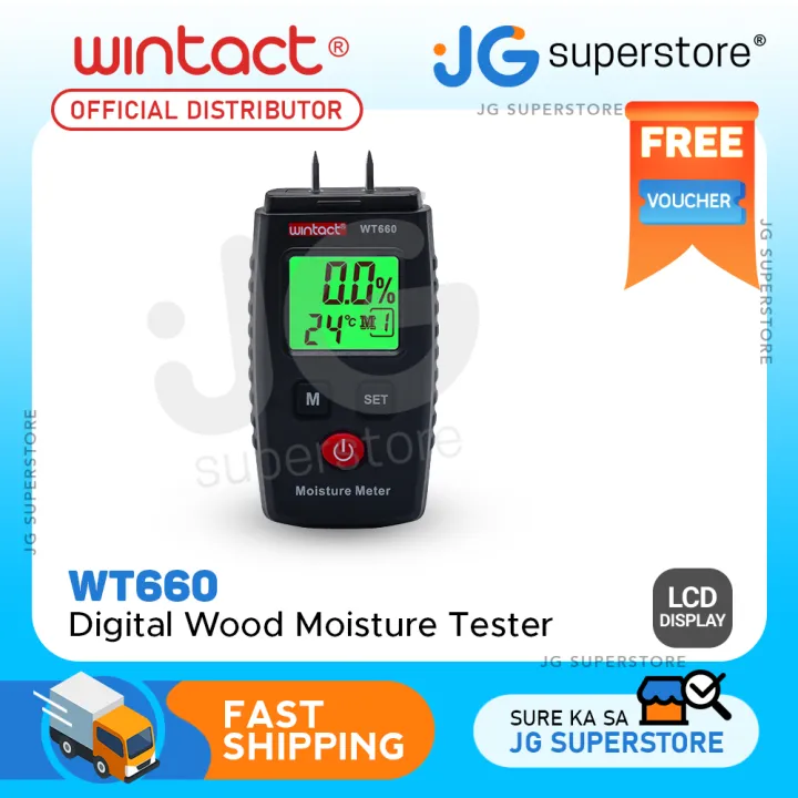 Wintact Wt Digital Wood Moisture Tester With Two Pins And Lcd Backlight Display Jg