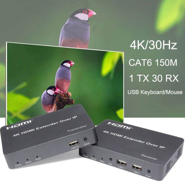 4k 150m Kvm Hdmi Extender Over Ip Cat5e Cat6 Rj45 Ethernet Cable Support One Transmitter To 8099