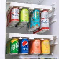 Beer Soda Can Storage Rack Refrigerator Slide Under Shelf For Soda Can Beverage Organizer Kitchen Double-row Container